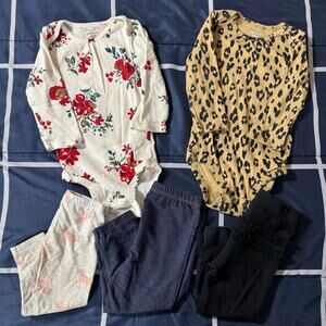 Carter’s 5-Piece 18M Girl Outfit Bundle – 2 Bodysuits & 3 Pants